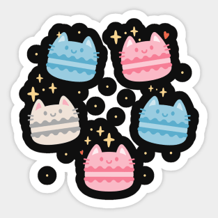 Transgender Kawaii Macaron Cats Sticker